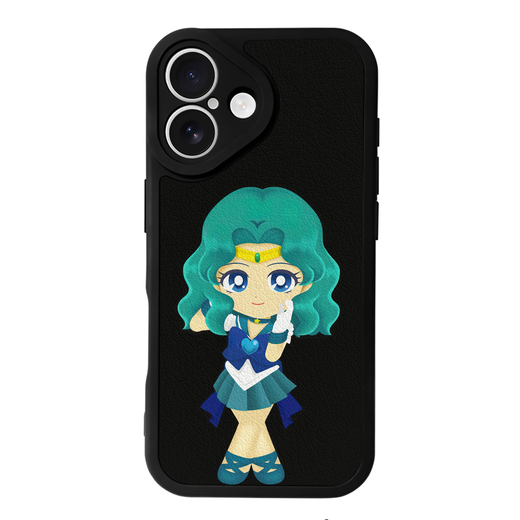 （画像用） 美少女戦士セーラームーン 海王 みちる（かいおう みちる） Sailor Moon Kaiou Michiru 【iPhone 16シリーズ対応】シリコンスマホケース（レザー調） 材質：シリコン